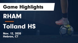 RHAM  vs Tolland HS Game Highlights - Nov. 12, 2020