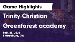 Trinity Christian  vs Greenforest academy Game Highlights - Feb. 28, 2020