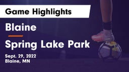 Blaine  vs Spring Lake Park  Game Highlights - Sept. 29, 2022