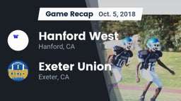 Recap: Hanford West  vs. Exeter Union  2018