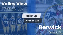 Matchup: Valley View  vs. Berwick  2018