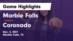 Marble Falls  vs Coronado  Game Highlights - Dec. 3, 2021