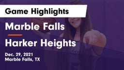 Marble Falls  vs Harker Heights  Game Highlights - Dec. 29, 2021