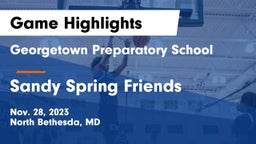 Georgetown Preparatory School vs Sandy Spring Friends  Game Highlights - Nov. 28, 2023