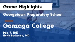 Georgetown Preparatory School vs Gonzaga College  Game Highlights - Dec. 9, 2023