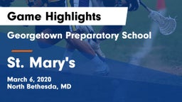Georgetown Preparatory School vs St. Mary's  Game Highlights - March 6, 2020