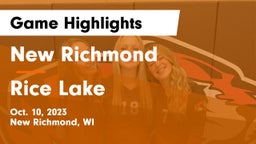 New Richmond  vs Rice Lake  Game Highlights - Oct. 10, 2023