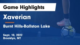 Xaverian  vs Burnt Hills-Ballston Lake  Game Highlights - Sept. 10, 2022