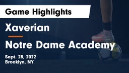 Xaverian  vs Notre Dame Academy Game Highlights - Sept. 28, 2022