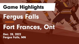 Fergus Falls  vs Fort Frances, Ont Game Highlights - Dec. 28, 2022