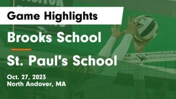 Brooks School vs St. Paul's School Game Highlights - Oct. 27, 2023
