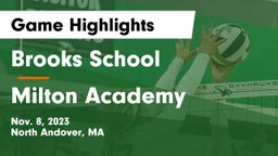 Brooks School vs Milton Academy Game Highlights - Nov. 8, 2023
