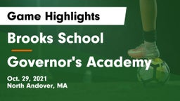 Brooks School vs Governor's Academy  Game Highlights - Oct. 29, 2021