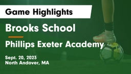 Brooks School vs Phillips Exeter Academy Game Highlights - Sept. 20, 2023
