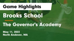 Brooks School vs The Governor's Academy  Game Highlights - May 11, 2022