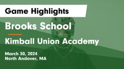 Brooks School vs Kimball Union Academy Game Highlights - March 30, 2024