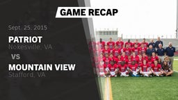 Recap: Patriot   vs. Mountain View  2015