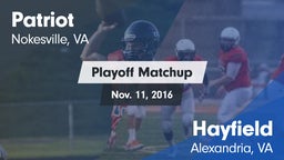 Matchup: Patriot   vs. Hayfield  2016
