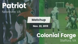 Matchup: Patriot   vs. Colonial Forge  2019
