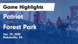 Patriot   vs Forest Park  Game Highlights - Jan. 29, 2020