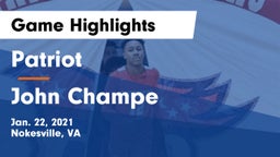 Patriot   vs John Champe   Game Highlights - Jan. 22, 2021