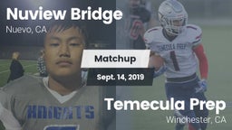 Matchup: Nuview Bridge High vs. Temecula Prep  2019