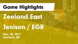 Zeeland East  vs Jenison / EGR Game Highlights - Dec. 28, 2017