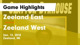Zeeland East  vs Zeeland West  Game Highlights - Jan. 12, 2018