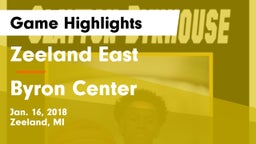 Zeeland East  vs Byron Center  Game Highlights - Jan. 16, 2018