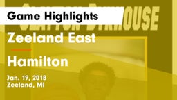 Zeeland East  vs Hamilton  Game Highlights - Jan. 19, 2018