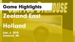 Zeeland East  vs Holland  Game Highlights - Feb. 6, 2018