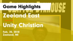 Zeeland East  vs Unity Christian  Game Highlights - Feb. 20, 2018