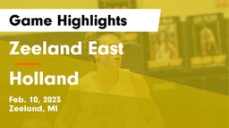 Zeeland East  vs Holland  Game Highlights - Feb. 10, 2023