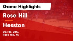 Rose Hill  vs Hesston  Game Highlights - Dec 09, 2016