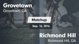 Matchup: Grovetown High vs. Richmond Hill  2016