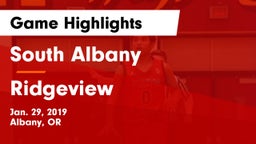 South Albany  vs Ridgeview  Game Highlights - Jan. 29, 2019