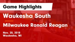 Waukesha South  vs Milwaukee Ronald Reagan Game Highlights - Nov. 20, 2018