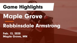 Maple Grove  vs Robbinsdale Armstrong  Game Highlights - Feb. 13, 2020