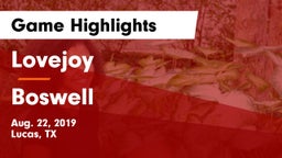 Lovejoy  vs Boswell   Game Highlights - Aug. 22, 2019