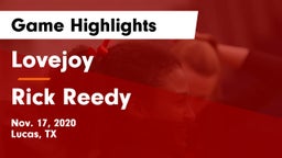 Lovejoy  vs Rick Reedy  Game Highlights - Nov. 17, 2020