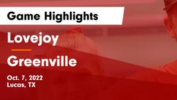 Lovejoy  vs Greenville  Game Highlights - Oct. 7, 2022