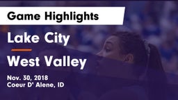 Lake City  vs West Valley Game Highlights - Nov. 30, 2018