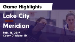 Lake City  vs Meridian Game Highlights - Feb. 16, 2019