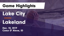 Lake City  vs Lakeland  Game Highlights - Dec. 10, 2019