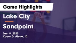 Lake City  vs Sandpoint  Game Highlights - Jan. 8, 2020
