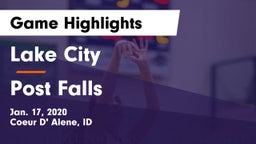 Lake City  vs Post Falls  Game Highlights - Jan. 17, 2020