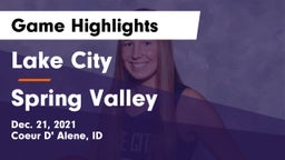 Lake City  vs Spring Valley Game Highlights - Dec. 21, 2021