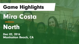 Mira Costa  vs North  Game Highlights - Dec 02, 2016