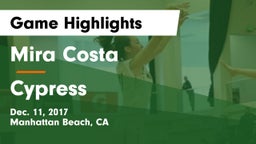Mira Costa  vs Cypress  Game Highlights - Dec. 11, 2017