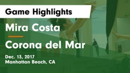 Mira Costa  vs Corona del Mar  Game Highlights - Dec. 13, 2017